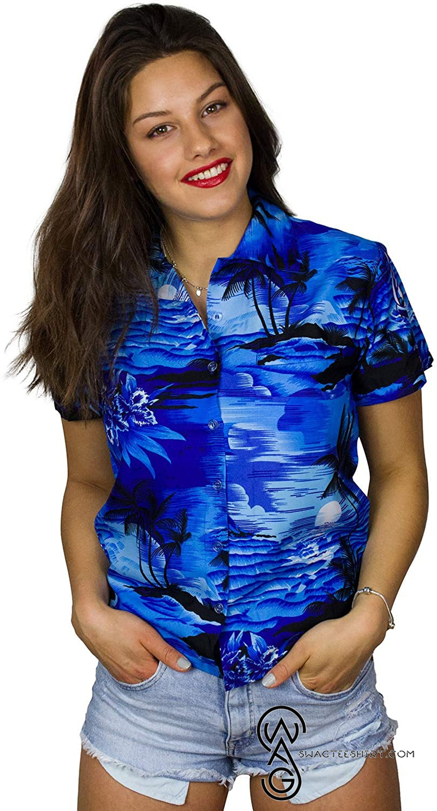 [Top Trending] Funky Aloha Hawaiian Beach Summer Print Monoblue Full Printing Hawaiian Shirt